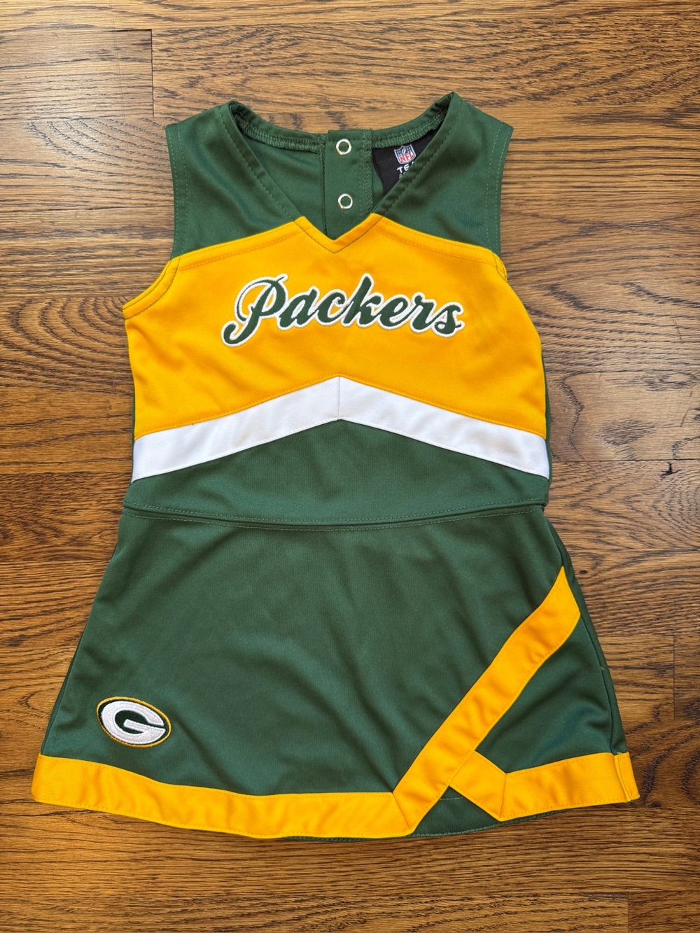 NFL Team Apparel Girls Green Bay Packers Green & Gold Cheer Dress Size 3T